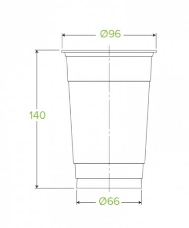 600ML CLEAR BIOCUP - Cafe Supply