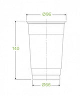 600ML CLEAR BIOCUP - Cafe Supply