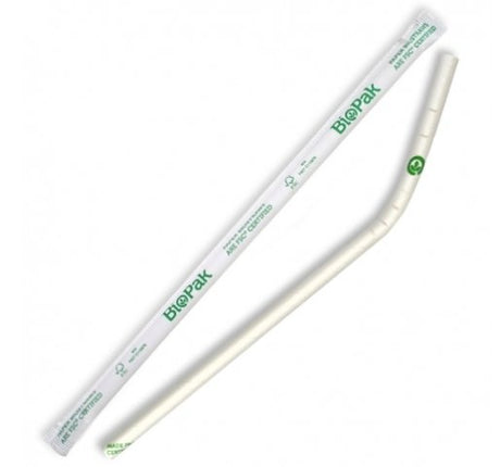 6MM INDIVIDUALLY WRAPPED WHITE BENDY STRAW - Cafe Supply