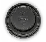 8-20OZ (90MM DIA) PLA BLACK LARGE LID - Cafe Supply