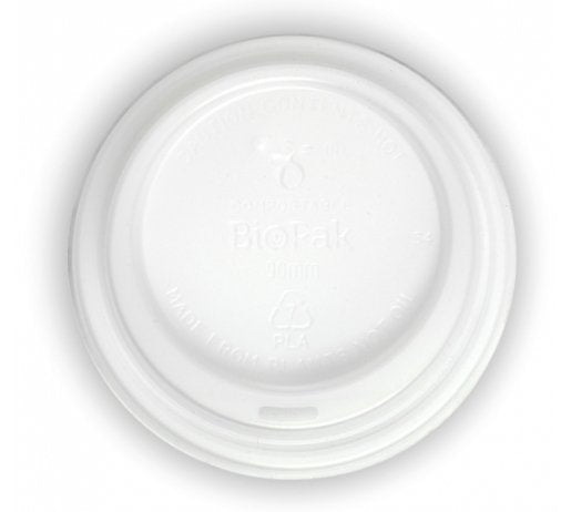 8-20OZ (90MM DIA) PLA WHITE LARGE LID - Cafe Supply