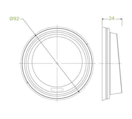 8-20OZ (90MM DIA) PLA WHITE LARGE LID - Cafe Supply