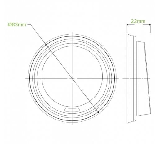 8-20OZ (90MM DIA) PLA WHITE LARGE LID - Cafe Supply