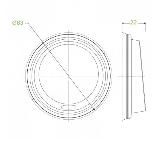 80MM PS WHITE SMALL LID - Cafe Supply