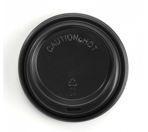 90MM PS BLACK LARGE LID - Cafe Supply