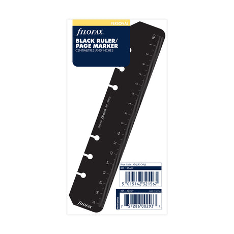 Filofax Personal Ruler/Page Marker Black - Cafe Supply