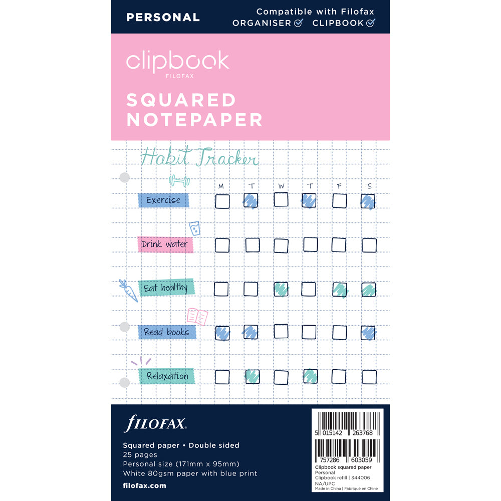 Filofax Clipbook Personal Square Notepad Refill | Cafe Supply