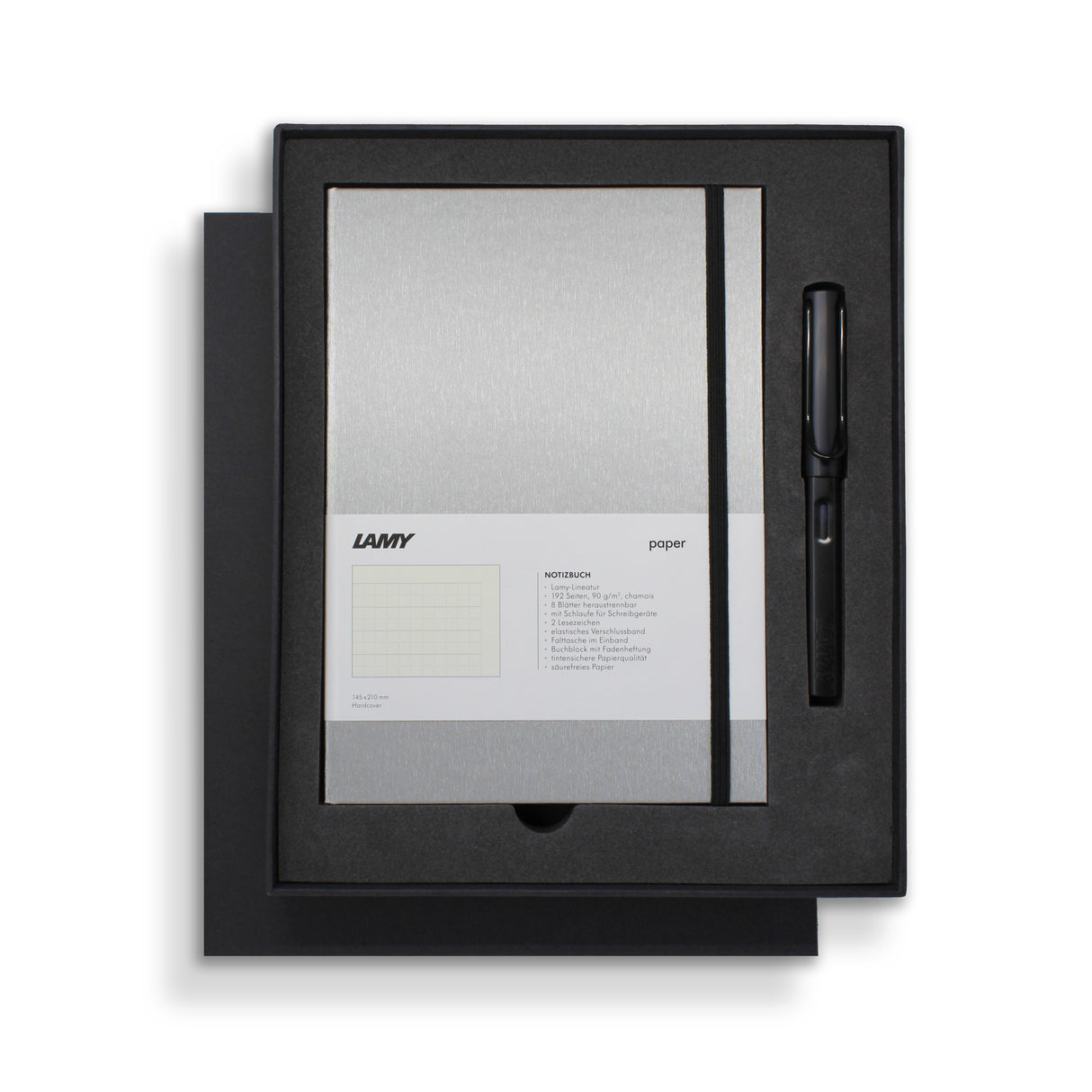 Lamy Notebook Fountain Pen Gift Set A5 Hard Cover Black - Cafe Supply