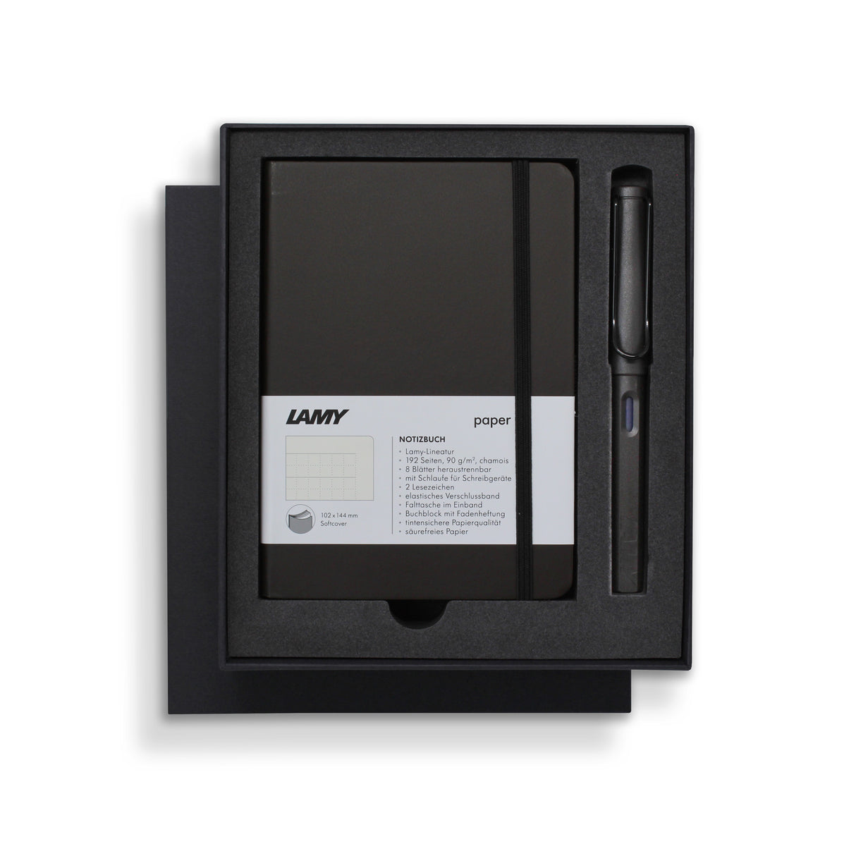 Lamy Notebook Fountain Pen Gift Set A6 Soft Cover Charcoal - Cafe Supply