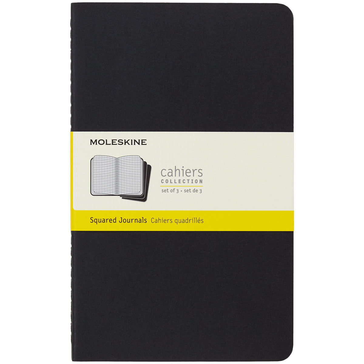 Moleskine Cahier Journals Large Black Square Pack 3 - Cafe Supply