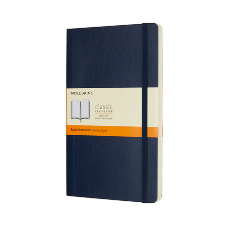 Moleskine Notebook Large Ruled Sapphire Blue Soft - Cafe Supply