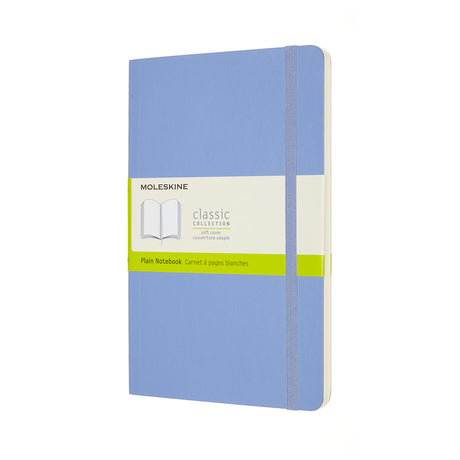 Moleskine Notebook Large Plain Hydrangea Blue Soft - Cafe Supply