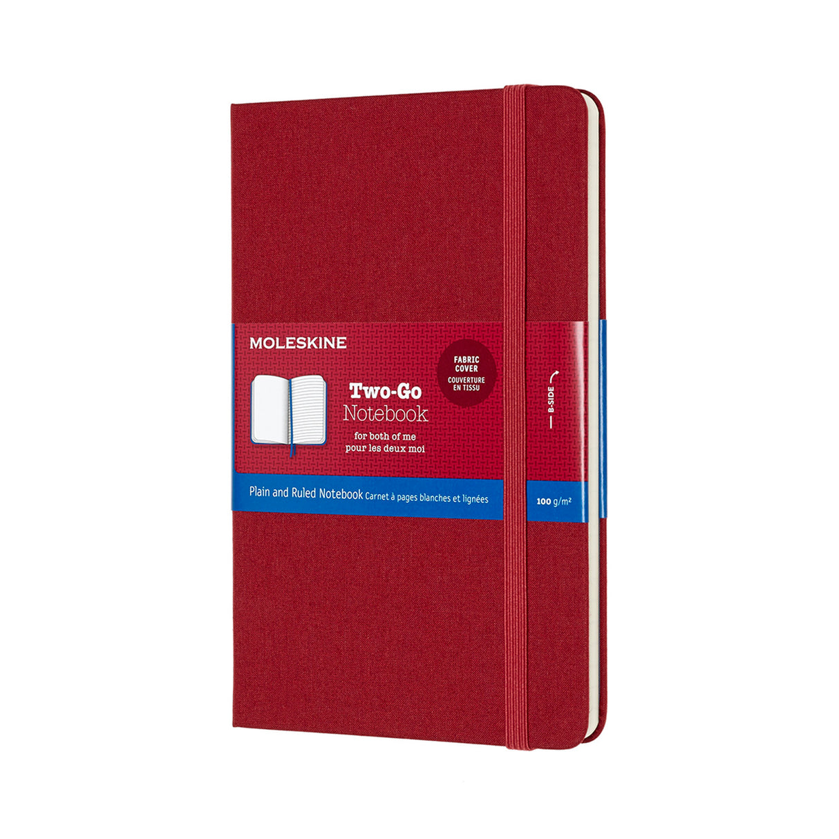 Moleskine Two-Go Notebook Medium Ruled/Plain Cranberry Red - Cafe Supply