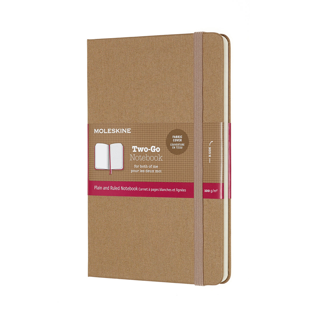 Moleskine Two-Go Notebook Medium Ruled/Plain Kraft Brown - Cafe Supply
