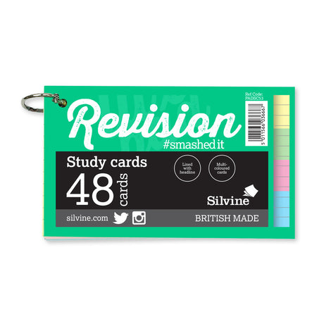 Luxpad Revision Study Cards 5x3 Ruled Assorted Colours with Binding Ring - Cafe Supply