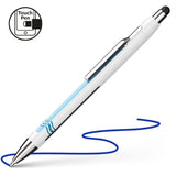 Schneider Ballpoint Stylus Pen Epsilon Touch Extra Broad Blue Ink White/Blue Barrel - Cafe Supply