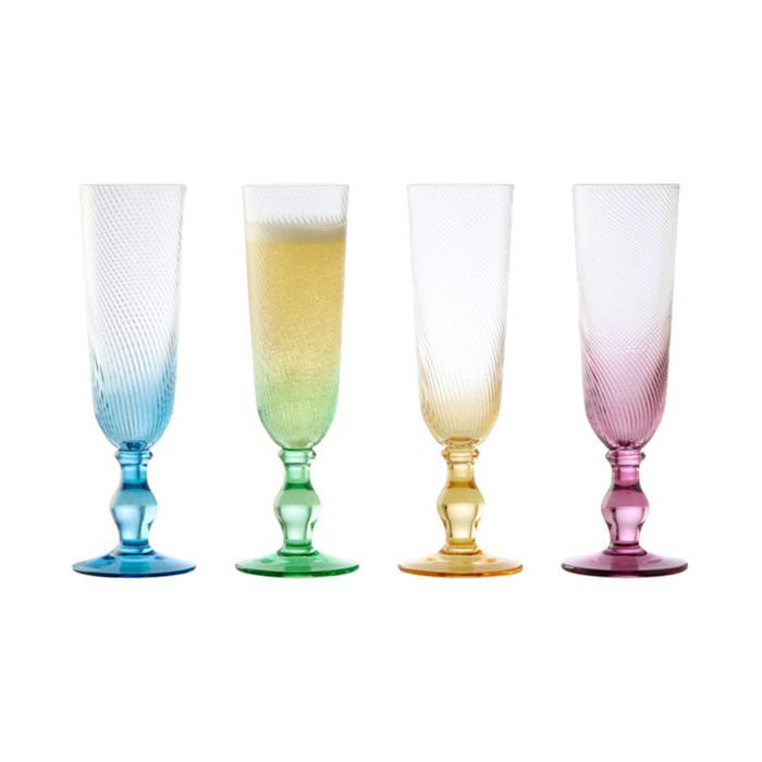 ASD SWIRL FLUTES MIXED SET OF 4 - Cafe Supply