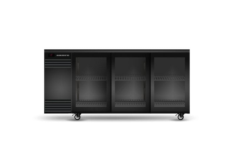 BackBar 3 Glass Sliding Door Fridge - Cafe Supply