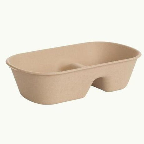 Bamboo Food Box - Partitioned 1100ml - Cafe Supply