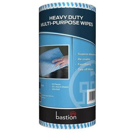 Bastion Heavy Duty Wipes On A Roll- Blue - Cafe Supply