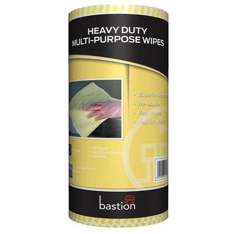 Bastion Heavy Duty Wipes on a Roll - Yellow - Cafe Supply