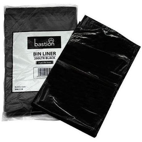 Bastion Large Waste Bin Liner 200ltr Black - Cafe Supply