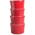Bia Texture Ramekin Red 420Ml Set Of 4 - Cafe Supply