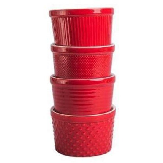 BIA TEXTURE RAMEKIN RED 420ML SET OF 4 - Cafe Supply