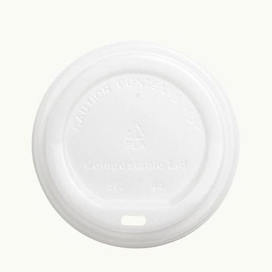 Bioplastic EcoCup Lid - WHITE 90mm - Cafe Supply