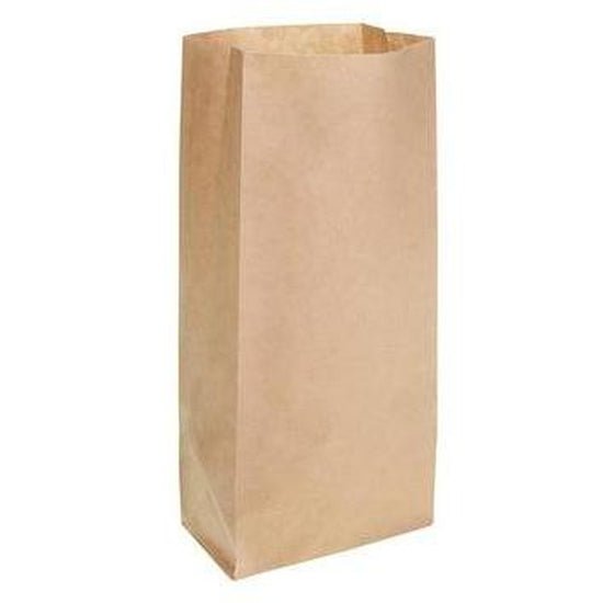 Brown Block Bottom Paper Bag No 0 Heavy Duty - 100(W) x 220(H) x 50(G) mm - Cafe Supply