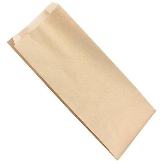 Brown Satchel Paper Bag No 6 - 140(W) x 350(H) x 60(G) mm - Cafe Supply