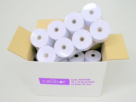 CALIBOR BOND PAPER 76X76 24 ROLLS / BOX - Cafe Supply