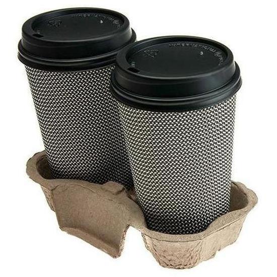 Cardboard Pulp 2 Cup Holder - Cafe Supply