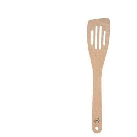 Curved Slottled Spatula Beech 300Mm (6) - Cafe Supply