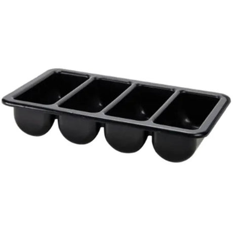 Cutlery Box 4 Comp Black - Cafe Supply