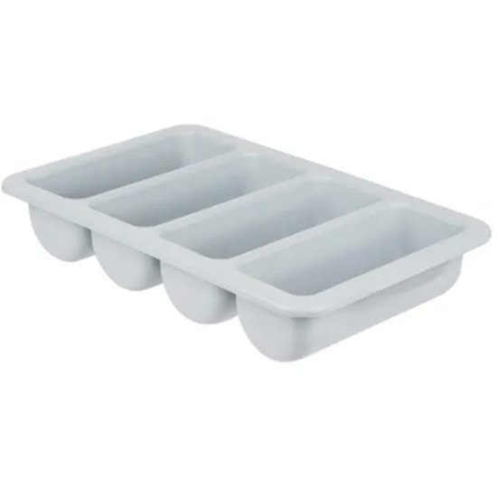 Cutlery Box 4 Comp Grey - Cafe Supply