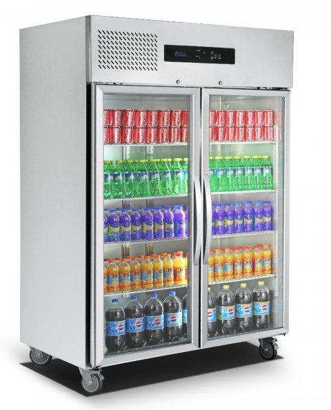 Double Door Upright Display Fridge - Cafe Supply