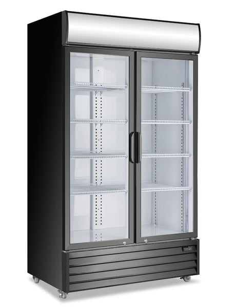 DOUBLE GLASS DOOR MOUNTED FRIDGE P1000WB-A - Cafe Supply