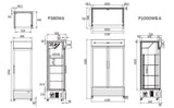 DOUBLE GLASS DOOR MOUNTED FRIDGE P1000WB-A - Cafe Supply