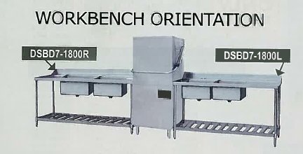 DSBD7-1800R/A Right Inlet Double Sink Dishwasher Bench - Cafe Supply