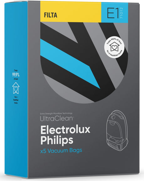 E1 - ULTRACLEAN ELECTROLUX, PHILIPS SMS MULTI LAYERED VACUUM BAGS 5 PACK - Cafe Supply