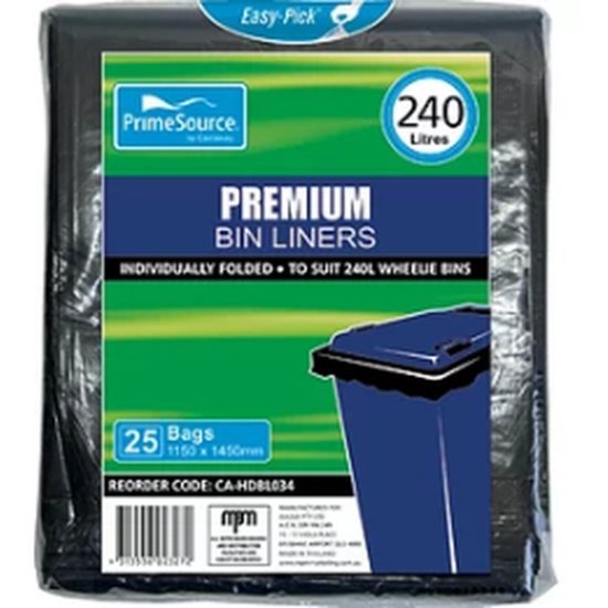 Easy-Pick 240L Premium Wheelie Bin Liners - Cafe Supply