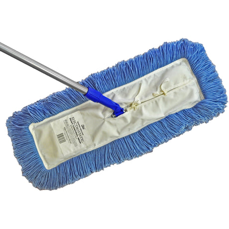 EDCO DUST CONTROL MOP COMPLETE WITH HEAD & HANDLE SMALL 30CM X 10CM - Cafe Supply