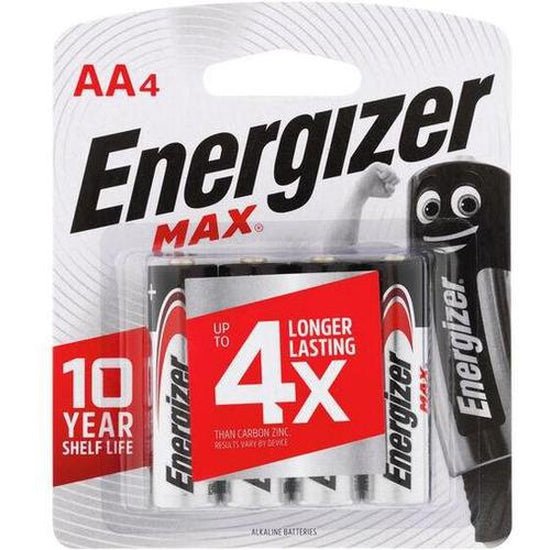 Energizer Max AA Battery 4 Pack - Cafe Supply