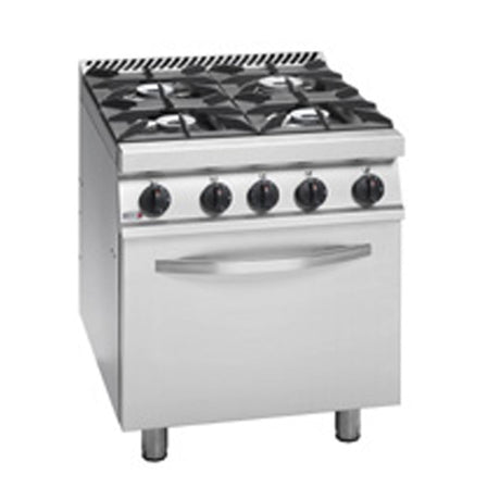 Fagor 700 series natural gas 4 burner gas range with gas oven CG7-41H - Cafe Supply