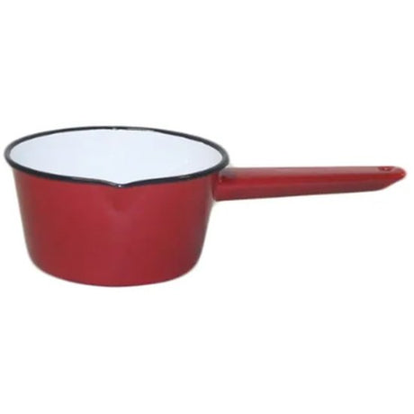 Falcon Milk Pan Enamelware Red 14Cm - Cafe Supply