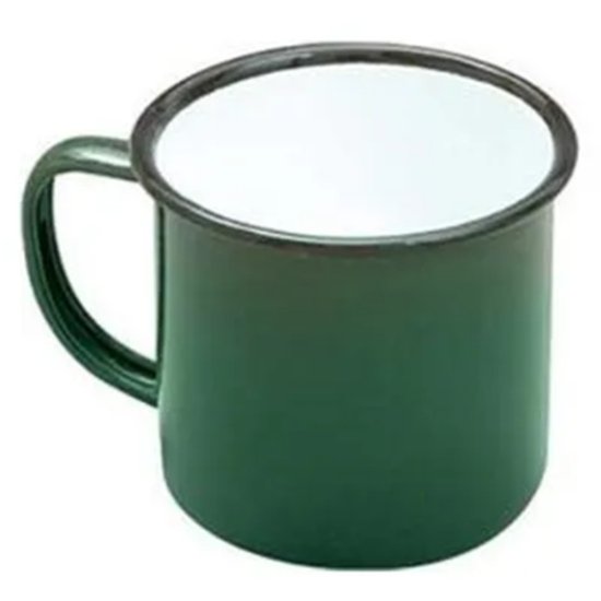 Falcon Mug Enamelware Green 9Cm 500Ml - Cafe Supply