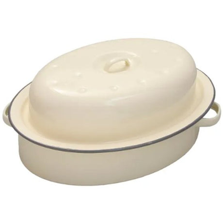 Falcon Roaster Oval Enamelware Cream - Cafe Supply