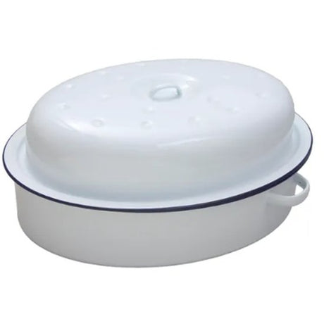 Falcon Roaster Oval White 26Cm - Cafe Supply