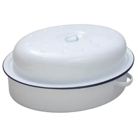 Falcon Roaster Oval White 30Cm - Cafe Supply